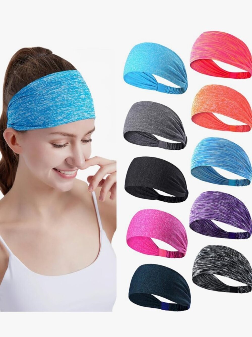 Set of 10 Women's Athletic Headband for Sports Travel Fitness EUC